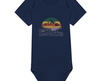Happy Camper Baby Romper - Motorhome RV Bodysuit - Camping Baby Shower Gift