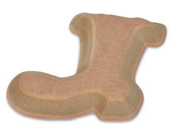 Gramo. 2 botas con cuello sobre molde Molde para cerámica de madera de 284 x 280 mm
