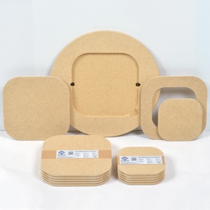 May include: A set of 10 unfinished wood round and square blanks. The blanks are ideal for crafting and DIY projects. The blanks are made from high-quality wood and are ready to be painted, stained, or decorated.