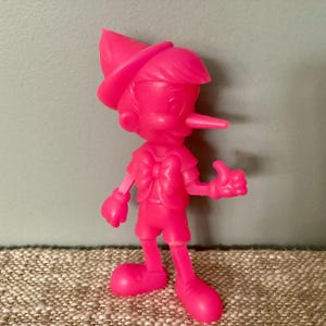 MARX Disney Toy Figures, Mickey Mouse, Donald Duck, Pinocchio, HOT NEON Colors!, 6 Inches, Louis Marx, Walt Disney, Vintage 1971 image 2