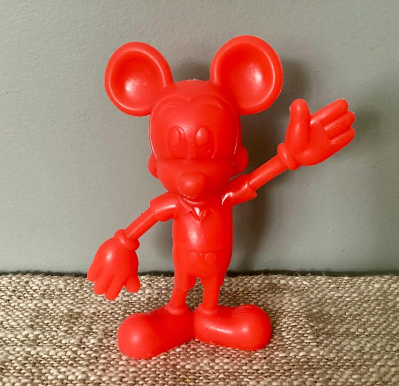 MARX Disney Toy Figures, Mickey Mouse, Donald Duck, Pinocchio, HOT NEON Colors!, 6 Inches, Louis Marx, Walt Disney, Vintage 1971 image 4