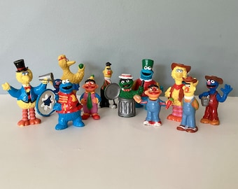 Sesame Street Figures, Many to Choose From!, Circus Fun, Farm Hands with Cowboy Hats, Musicians, Active Fun, Vintage 1980s