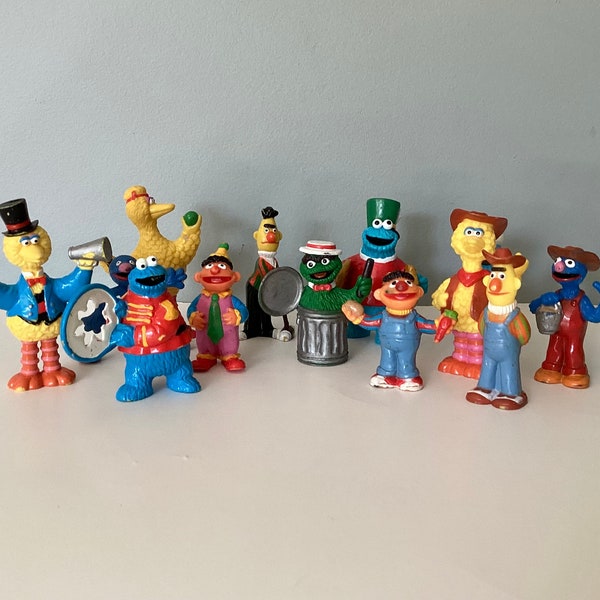 Sesame Street Figures, Many to Choose From!, Circus Fun, Farm Hands with Cowboy Hats, Musicians, Active Fun, Vintage 1980s