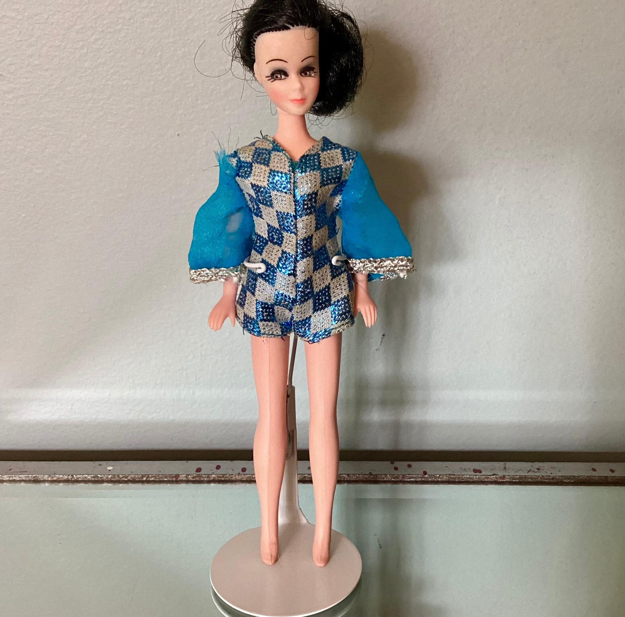 Dawn Doll HOT PANTS BLUES, Very Hard to Find, Shiny Metallic Blue & Silver Diamond Pattern, Chiffon Bell Sleeves, Topper, Vintage 1970s - Etsy Dawn Doll HOT PANTS BLUES, Very Hard to Find, Shiny Metallic Blue & Silver Diamond Pattern, Chiffon Bell Sleeves, Topper, Vintage 1970s - Etsy