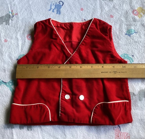 Baby Boy Red Velvet 2 Piece Outfit, Shorts and Ve… - image 8