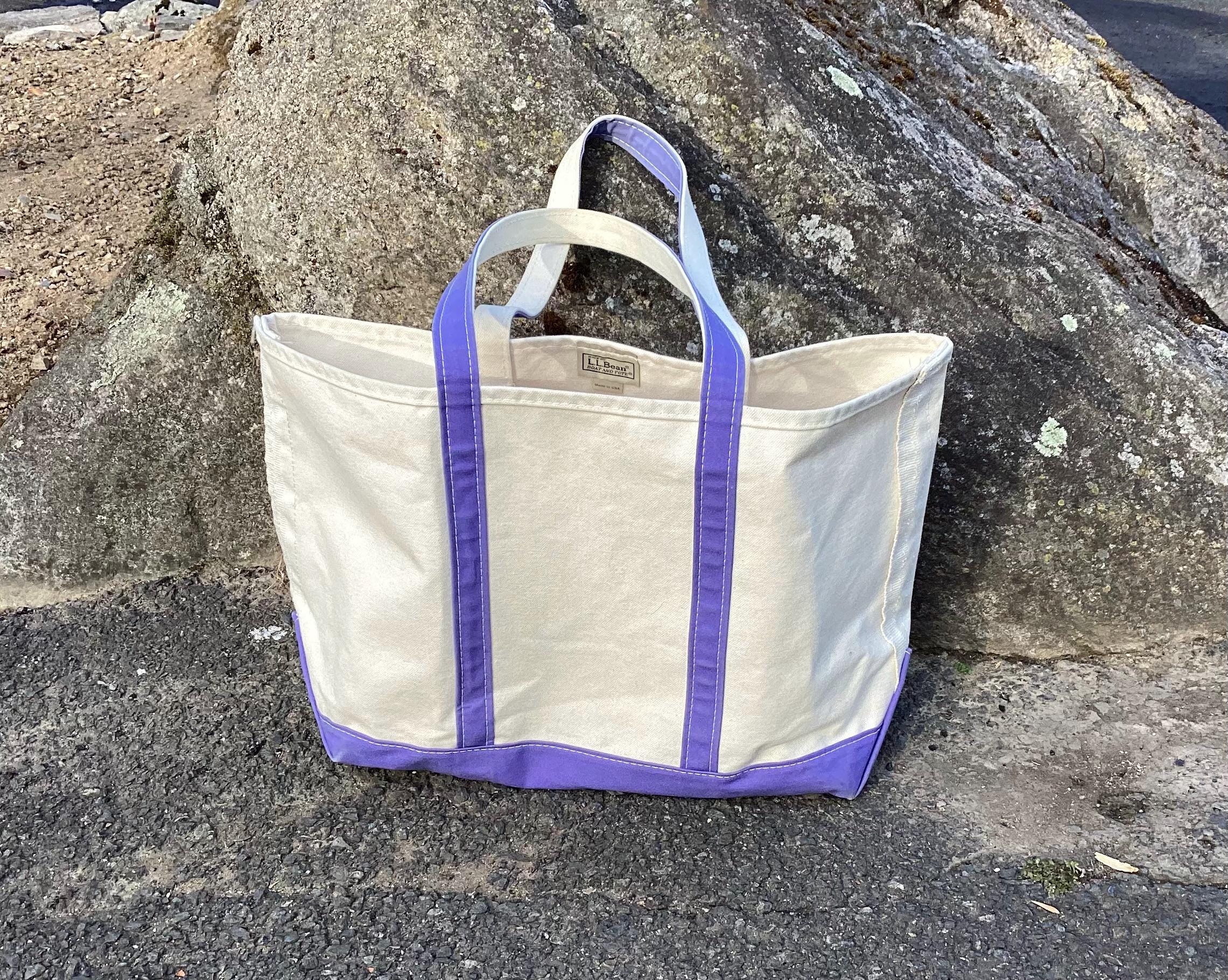L.LBEAN BOAT AND TOTE パープル　ラージサイズ LL Bean Tote - Rare PURPLE Lavender Straps, XL Extra Large