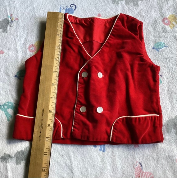 Baby Boy Red Velvet 2 Piece Outfit, Shorts and Ve… - image 10