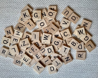 ScRaBbLe LETTERS, Wood Tiles, Authentic Scrabble Tiles, 100’s to Choose From -  Vintage or New, Never Been Played With Tiles
