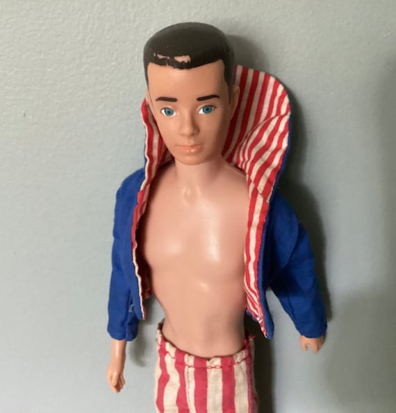 Ken Doll Clothes, Red and White Stripes Sweatshirt. Made on Order. 