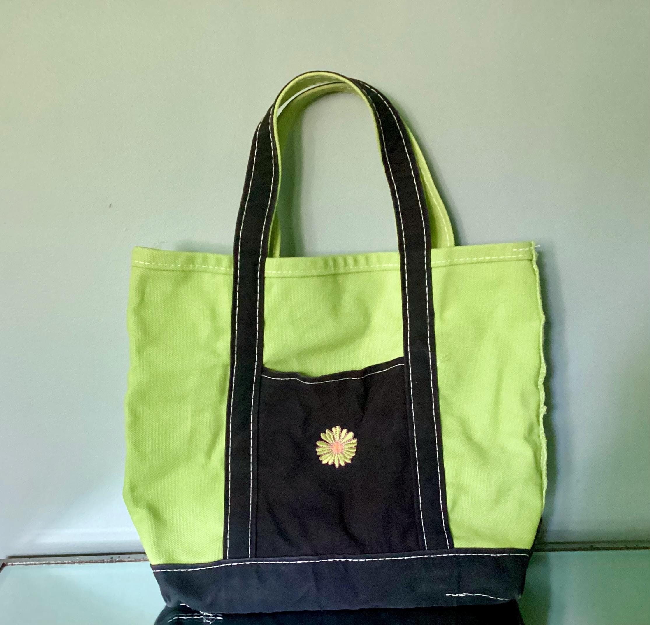 LL Bean Boat and Tote, SUNFLOWER Tote, Rare, Open Top MEDIUM Size 