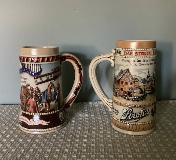 Two Beer Steins, the Stroh Brewery Heritage Series II Stein