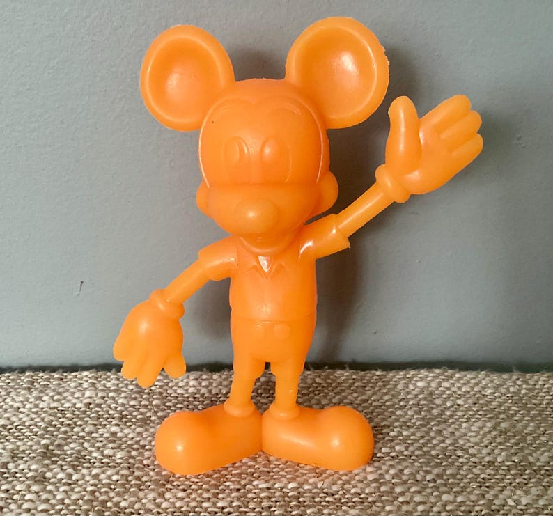 MARX Disney Toy Figures, Mickey Mouse, Donald Duck, Pinocchio, HOT NEON Colors!, 6 Inches, Louis Marx, Walt Disney, Vintage 1971 image 5