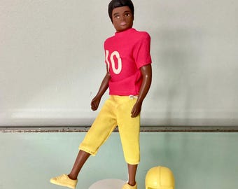 Dawn Doll VAN in Original & Complete FOOTBALL Uniform, Helmet and Sneakers, Shoulder Pads, African American Doll, Topper Boy Doll