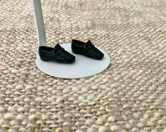 Dawn Doll GARY SHOES - BLACK Shoes for Boy Dolls - Gary, Van or Other Male Dawn Dolls, Vintage 1970s