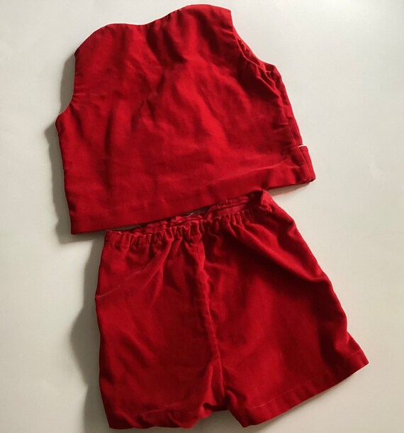 Baby Boy Red Velvet 2 Piece Outfit, Shorts and Ve… - image 5