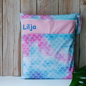 XL Personalizable wet bag, wet bag for cloth diapers MEERJUNGFRAU Lilja