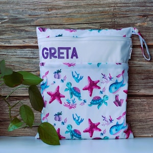 XL Personalizable wet bag, wet bag for cloth diapers