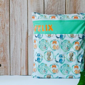 XL Personalizable wet bag, wet bag for cloth diapers FUCHS & WBÄR Felix