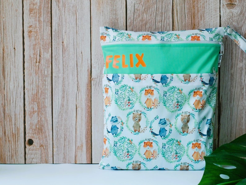 XL Personalizable wet bag, wet bag for cloth diapers FUCHS & WBÄR Felix