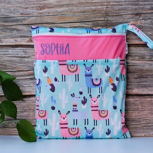 XL Personalizable wet bag, wet bag for cloth diapers Lama Sophia