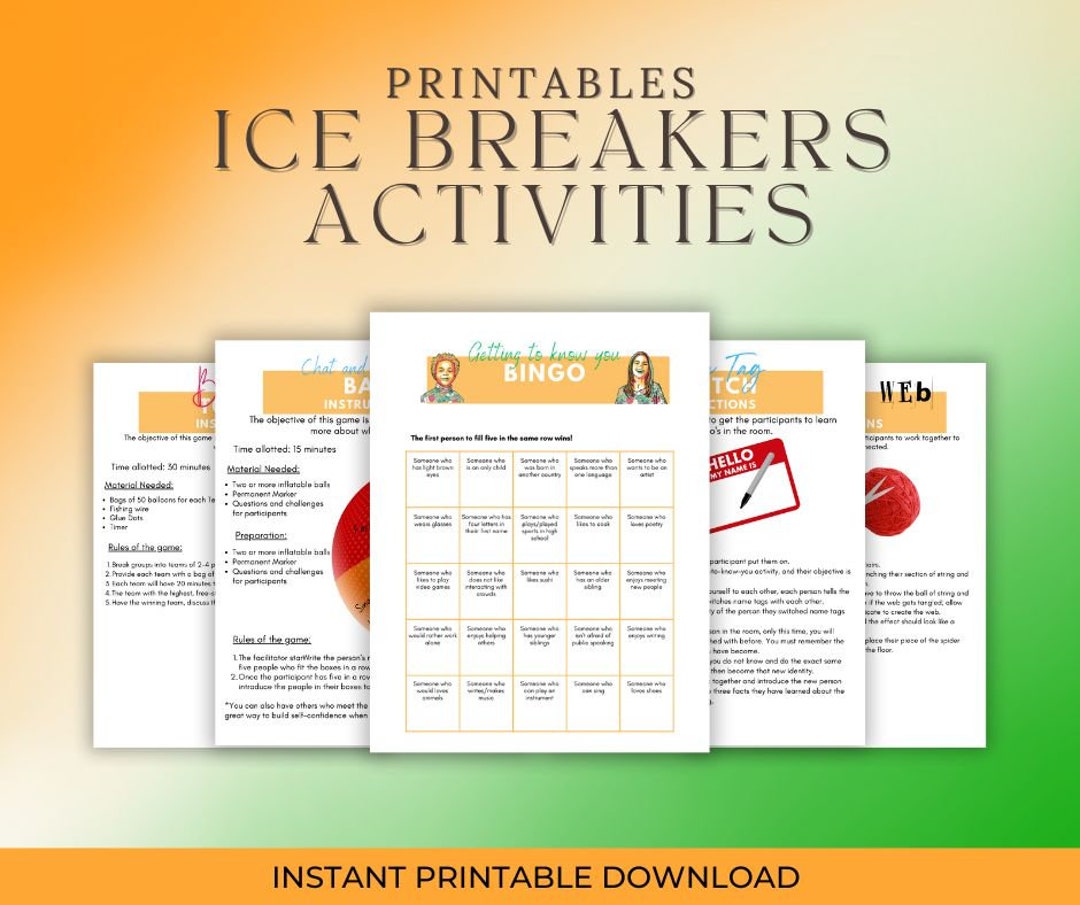 Printable Icebreaker Games | Youth Group Icebreaker Games | Family ...