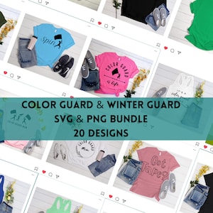 Color Guard SVG Cut File Bundle | PNG Image Bundle for Cricut, Sillhouette for Shirts and Gifts | Winter Guard SVG Bundle | Guard Mom