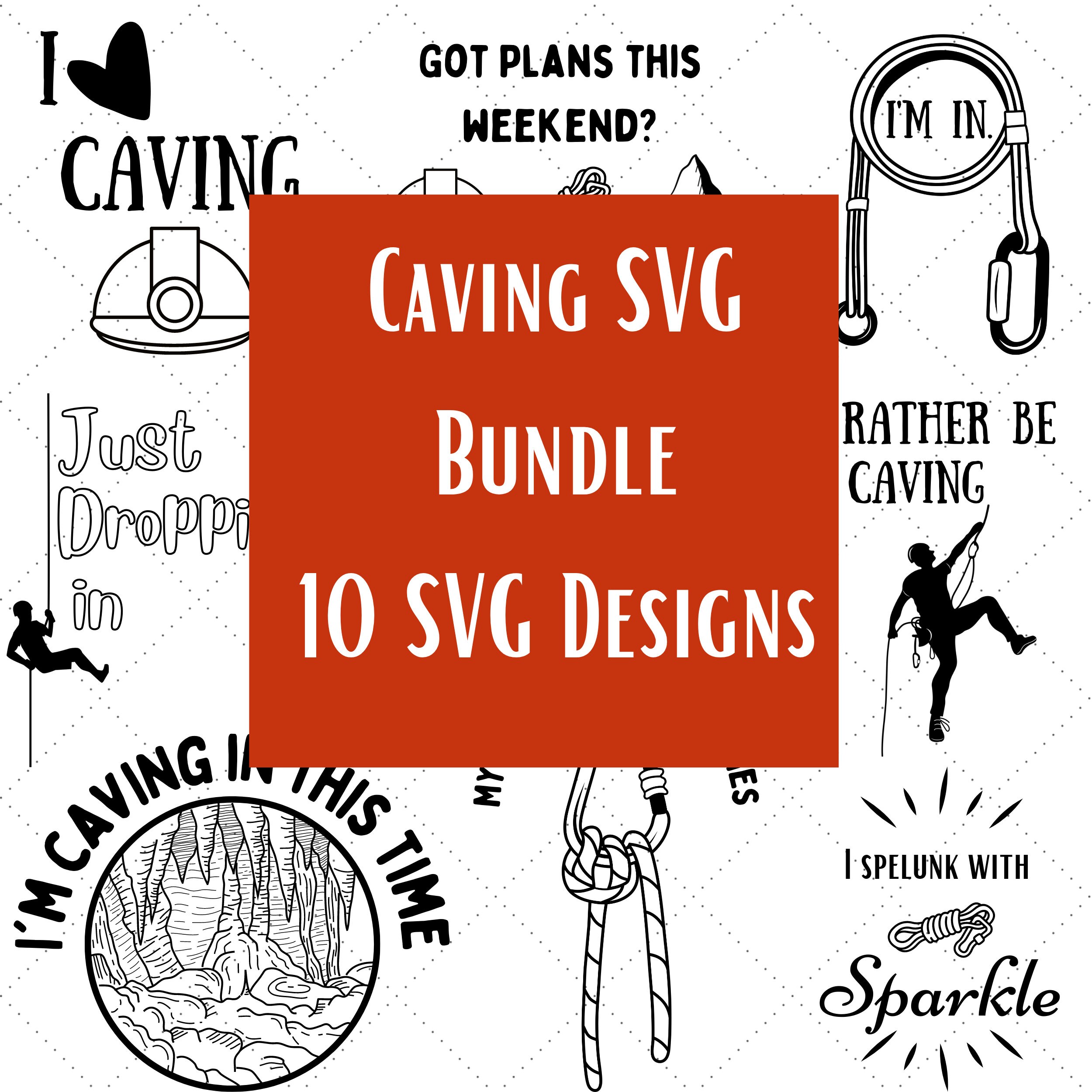 Caving SVG & PNG Cut File Bundle for Cricut, Silhouette Caving Image ...