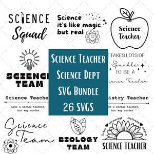 Science Teacher, Team SVG Cut File Bundle For Cricut, Silhouette | Chemistry, Biology, Physics Dept, Squad SVG for Shirts, Gifts, Hoodies