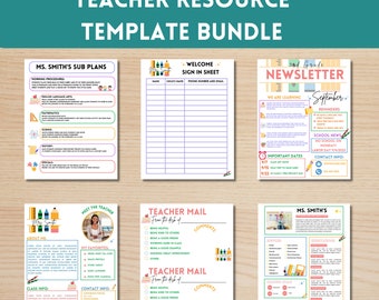 Teacher Editable Template Bundle | First Year Teacher Resource | 7 Time-saving Cutomizable Templates & Learning Resources