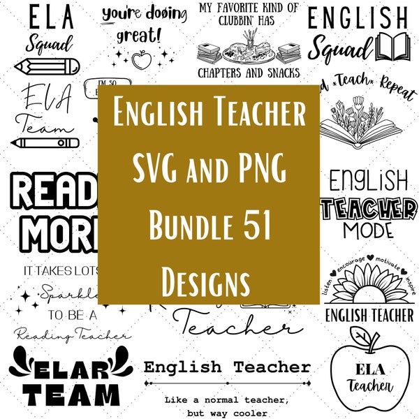 English Teacher SVG Bundle| English Teacher PNG Bundle| Language Arts Department| Funny English Teacher