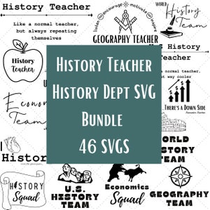 History Teacher, Team SVG Cut File Bundle For Cricut, Silhouette | History,Geography, Economics Dept, Squad SVG for Shirts, Gifts, Hoodies