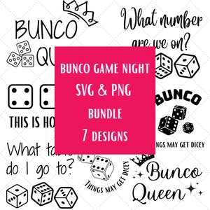 Bunco Ladie's Game Night SVG & PNG Cut Files for Cricut, Silhouette Bundle | Bunco Host Gift | Lucky Bunco Shirt | Bunco Queen