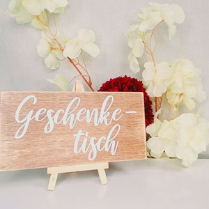 Sign gift table or desired text - wooden table decoration wedding rustic rural wedding table vintage mini easel