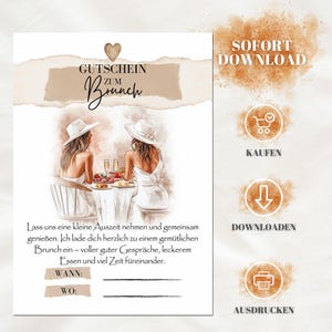 Gutschein Brunch, Geschenk Geburtstag, Gutschein Schwester, Gutschein Freundin, Gutschein Beste Freundin, Gutschein Mama, Geschenkidee PDF
