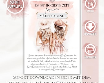 Gift voucher for a girls' day out, gift of time instead of things, gift voucher for sister, gift voucher for girlfriend, best friend, time together, gift idea