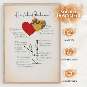 Geldgeschenk zur Konfirmation, PDF zum Download, Geschenkidee mit schönen Sprüchen & guten Wünschen zur Konfirmation / zum Erwachsenwerden