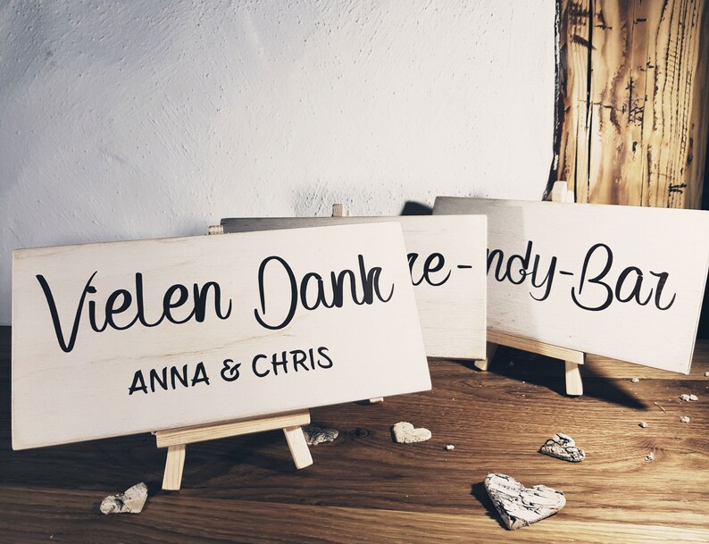 Schild Geschenketisch oder Wunschtext Holz Tischdeko Hochzeit rustikal