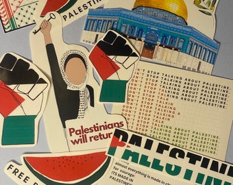 Hand drawn Palestine sticker pack (10 stickers)