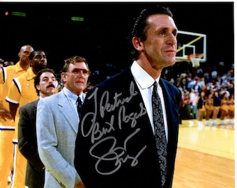 パット・ライリーのサイン入り8x10 NBAロサンゼルス・レイカーズ写真