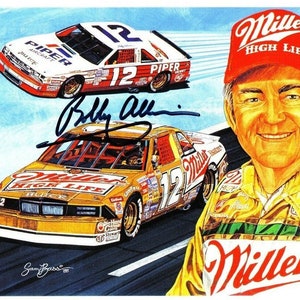 Bobby Allison autographed signed 5.5x8.5 hero nascar bio card - to bill