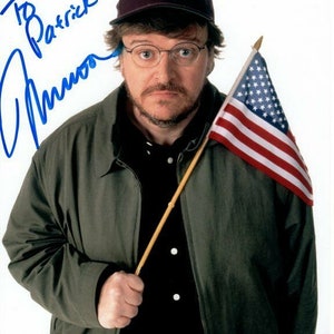 Michael Moore autographed signed 8x10 photograph  - to patrick