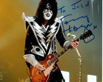 Tommy thayer autographed signed kiss guitarist photograph - to john