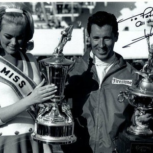 Mario Andretti autographed signed 8x10 indy photograph - to patrick