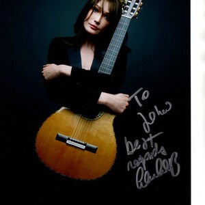 Carla Bruni signed autographed 8x10 photograph - to John