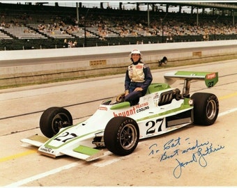 Janet guthrie autographed signed indy race car driver photograph - to pat