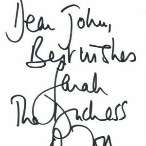 Sarah Ferguson fergie duchess of york autographed signed 4x6 card - to john