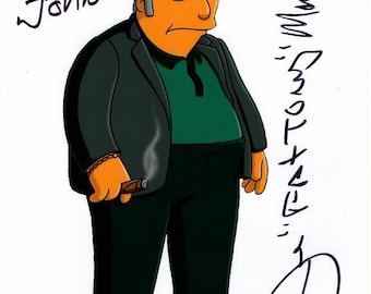 Joe mantegna signed the simpsons fat tony photograph - to john great content