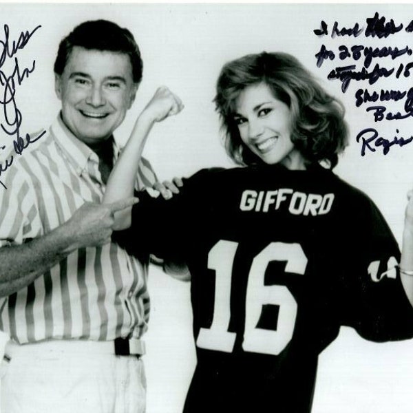 Regis philbin and kathie lee gifford signed photograph - to john great content