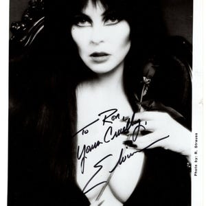 Elvira autographed signed 8x10 photograph - to Ron