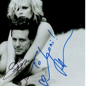 Mickey Rourke and Kim Basinger autograph signed 8x10 9 1/2 weeks photograph - to lori